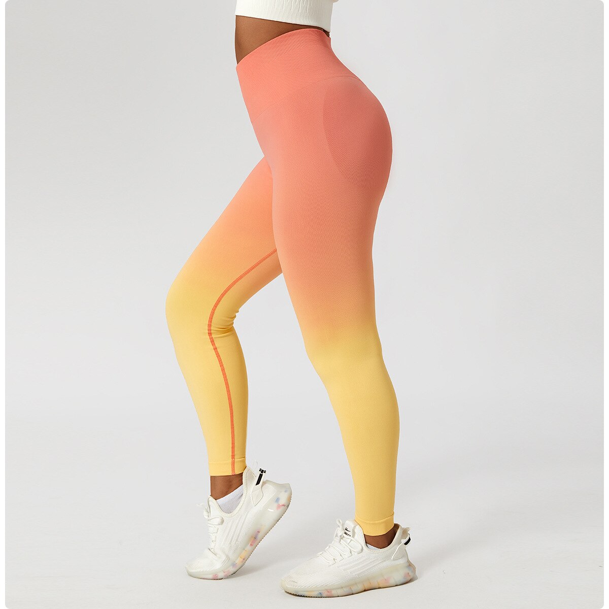 RadiantFlow Leggings - Orange Yellow