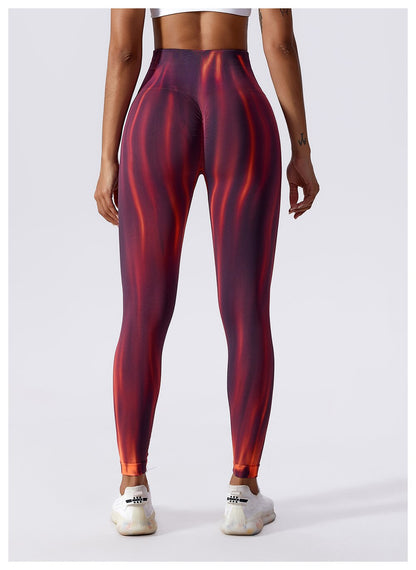 FlameFury Leggings - Aurora Red