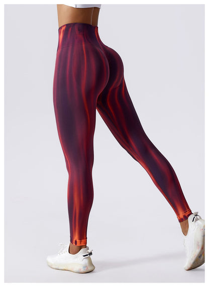 FlameFury Leggings - Aurora Red