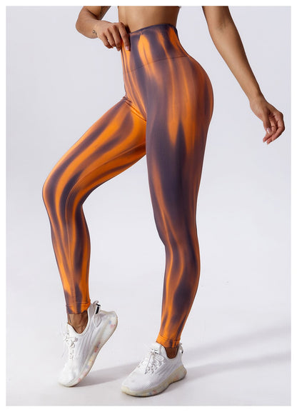 FlameFury Leggings - Aurora Orange