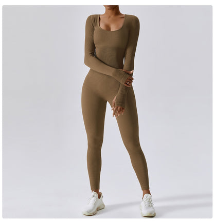 FlowFlex Yoga Suit - Coffee