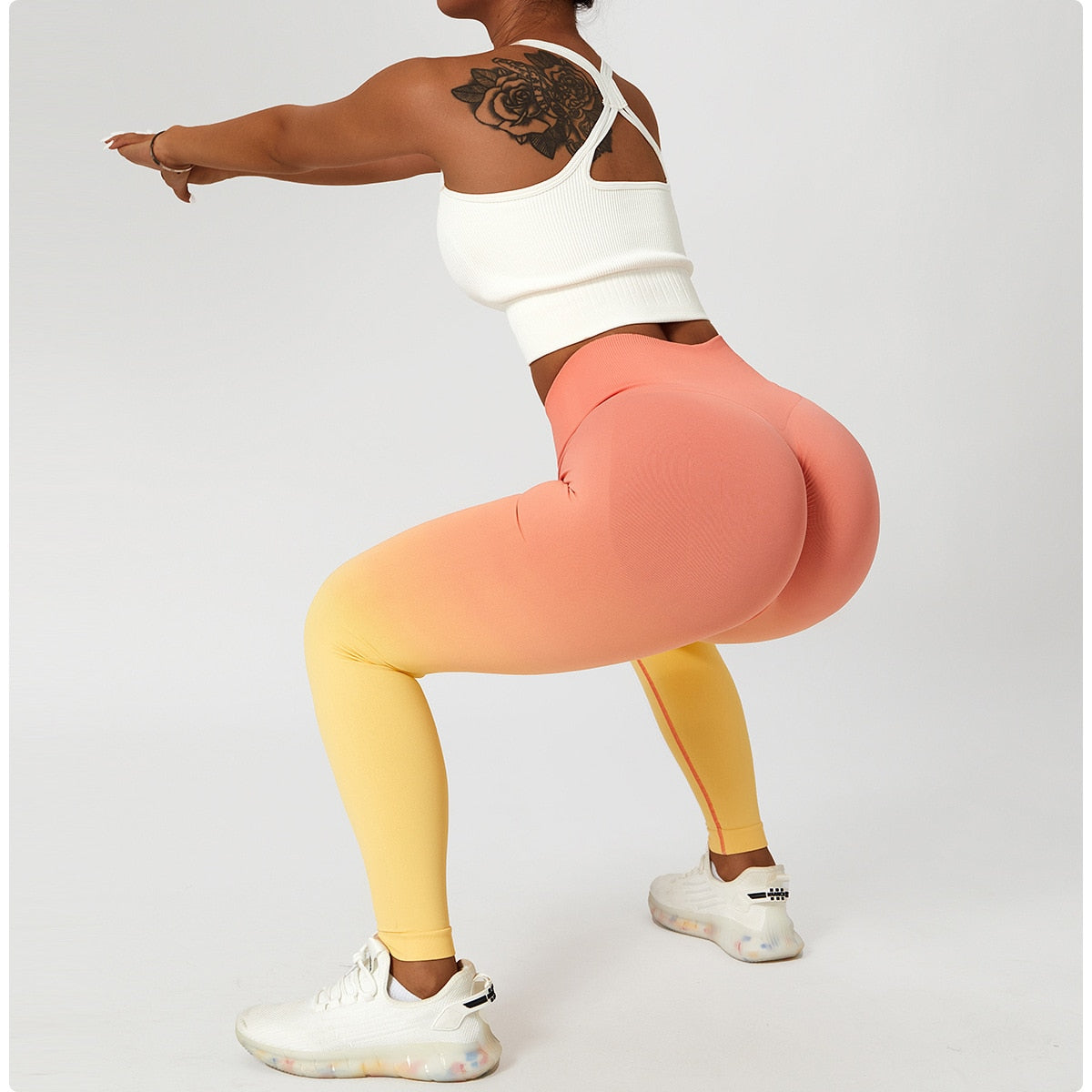 RadiantFlow Leggings - Orange Yellow